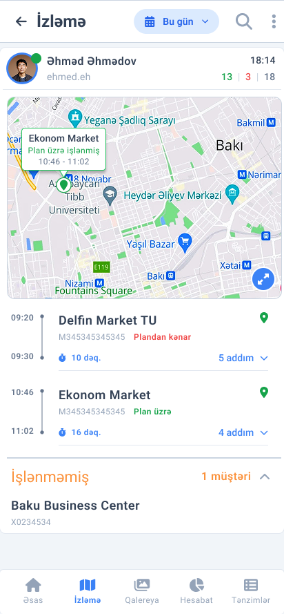 TayqaSale GPS və marşrut ekranı