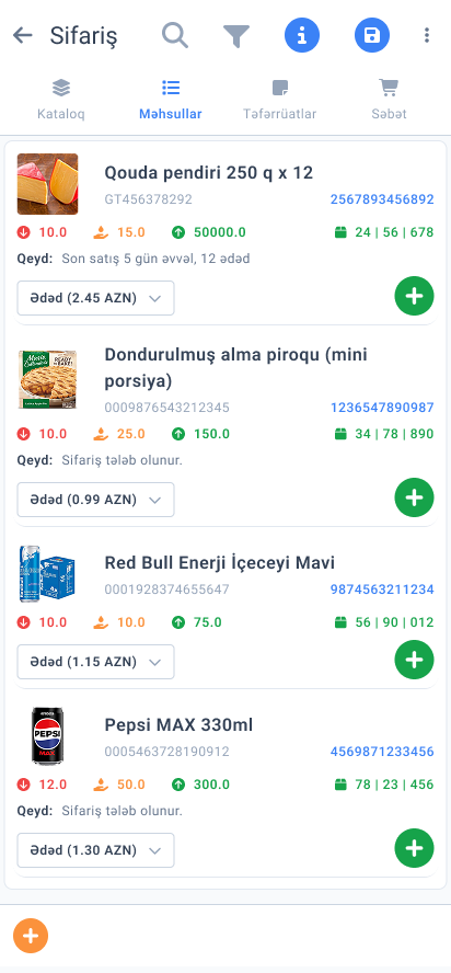 TayqaSale satış ekranı